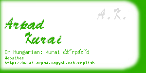 arpad kurai business card